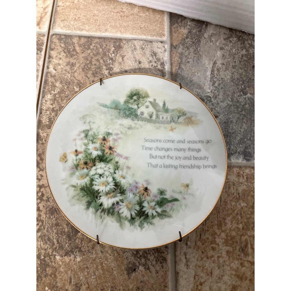 Lasting Memories Genuine Porcelain Decorative Plate Friendship Verse Farmhouse